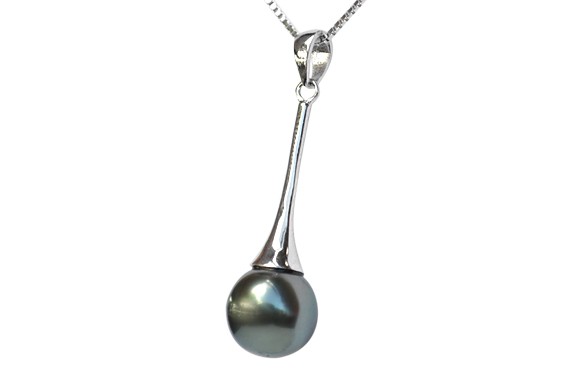 "Déesse" black pearl pendant