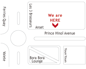 map of the main shop Cicorella Designer in Papeete
