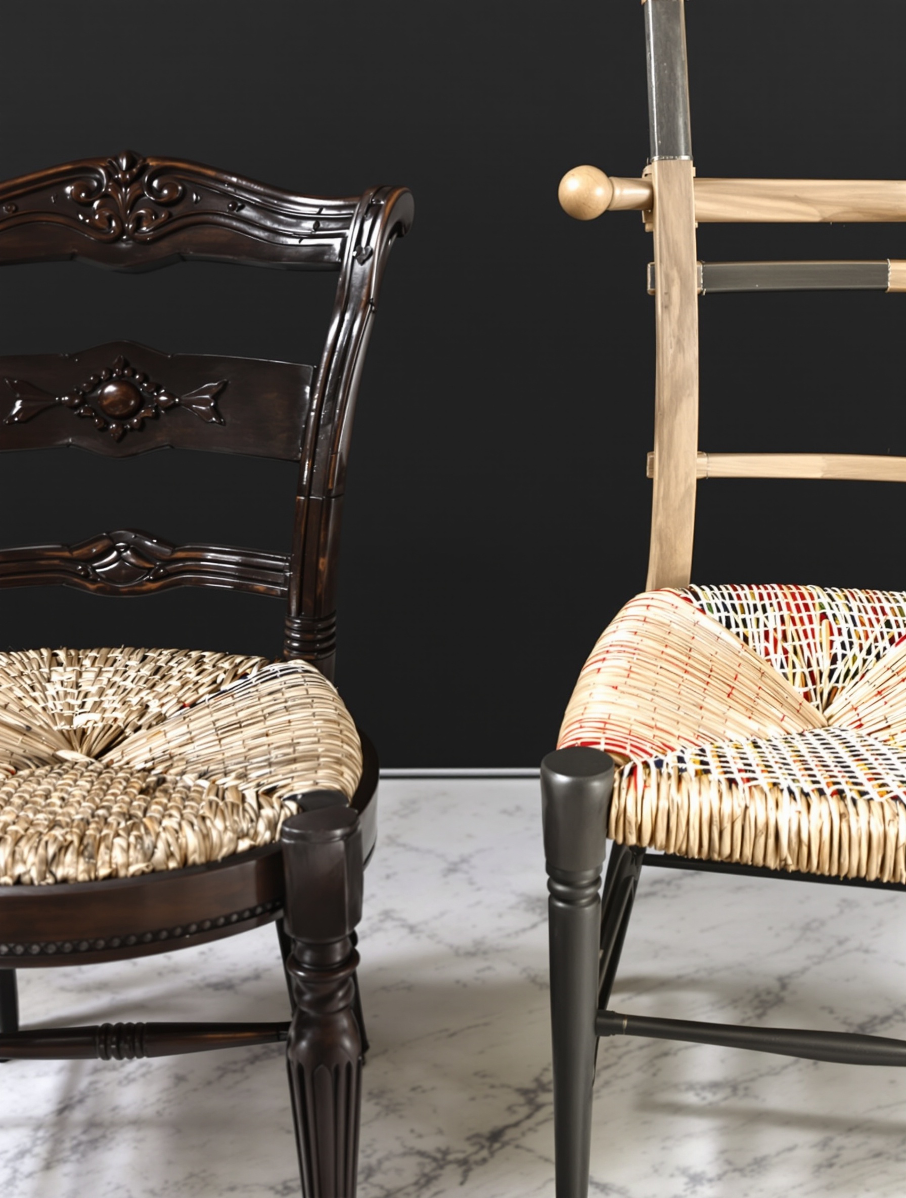 Comparatif chaise en paille traditionnelle vs moderne