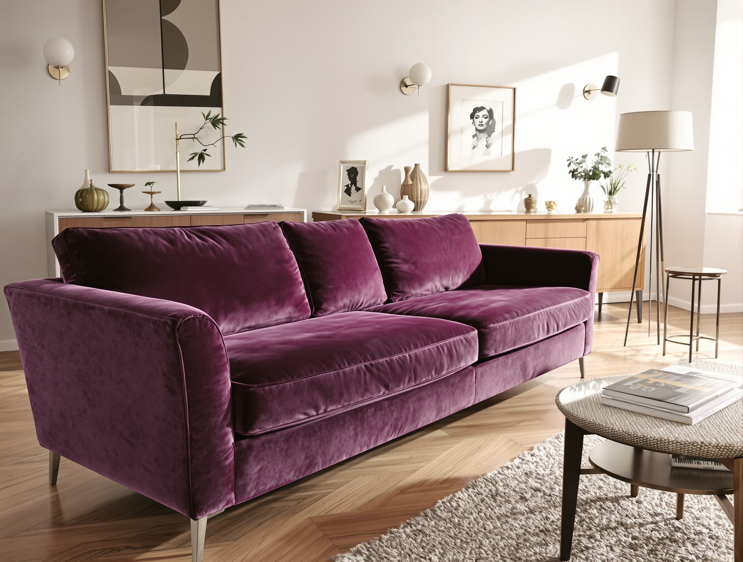 Canapé Togo Ligne Roset original des années 70, ambiance rétro élégante.