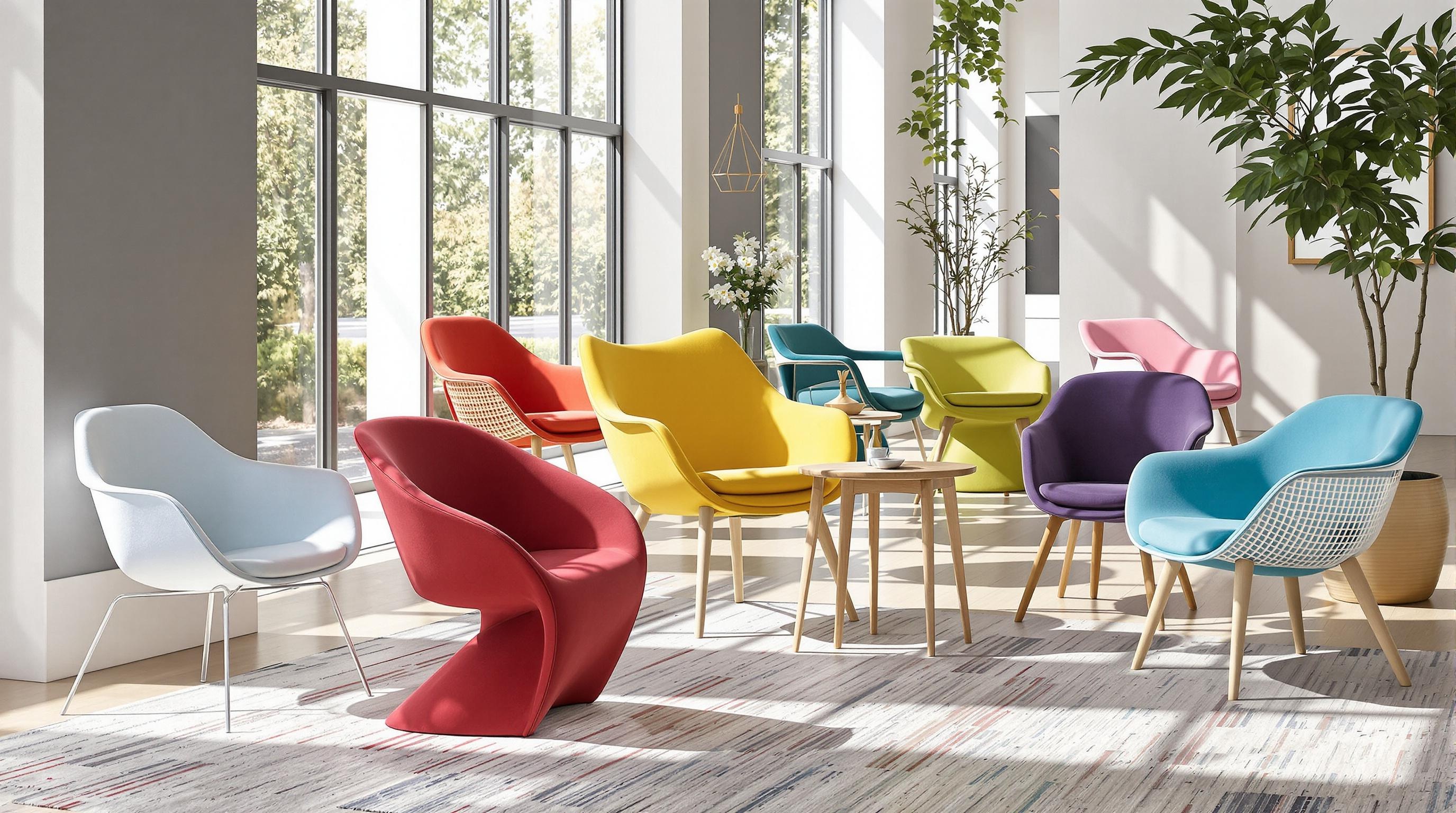 Chaises design colorées matériaux variés bois massif polypropylène velours rotin