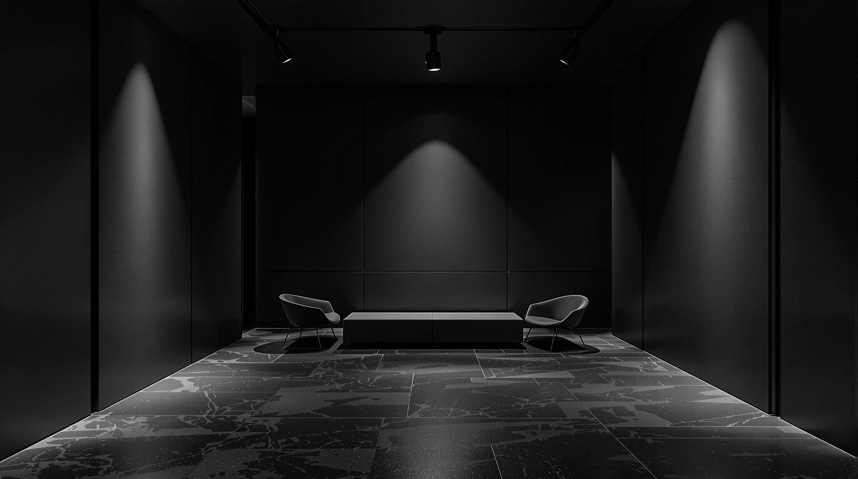 Chambre noire contemporaine inspirée par Templeton Architecture