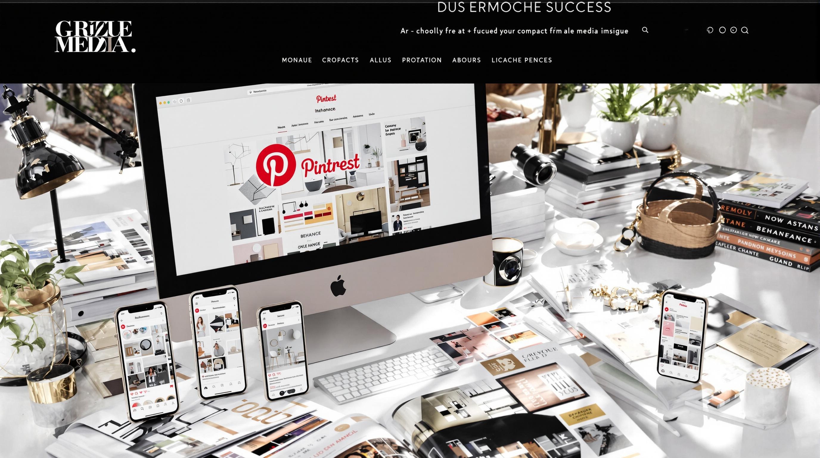 Collage numérique plateformes moodboard déco – Pinterest Instagram Behance catalogues
