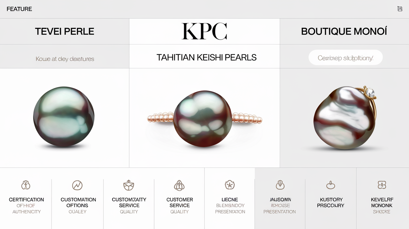 Tableau comparatif boutiques keishi Tahiti