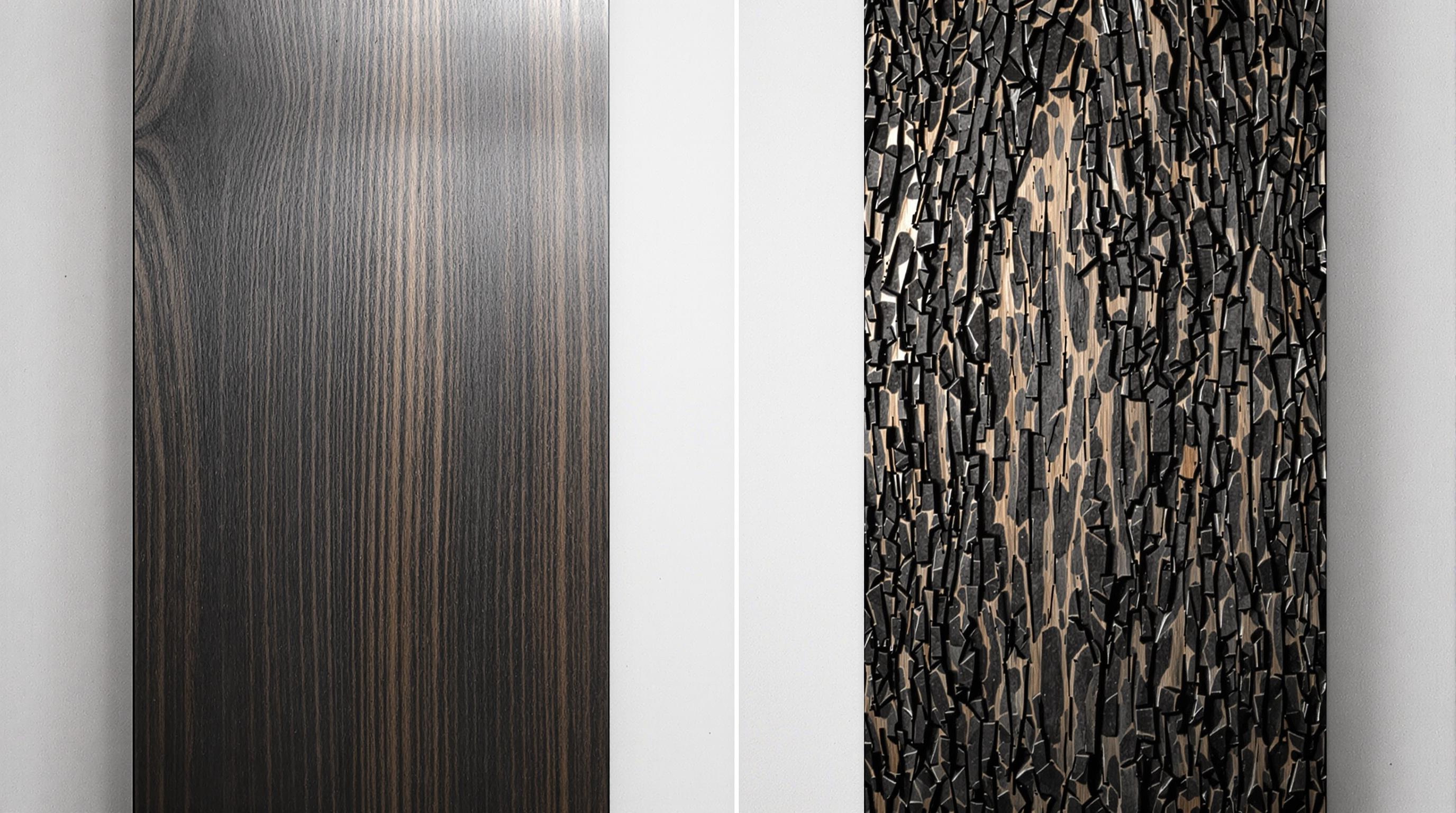 Comparaison entre brossage léger et intensif pour Shou Sugi Ban.