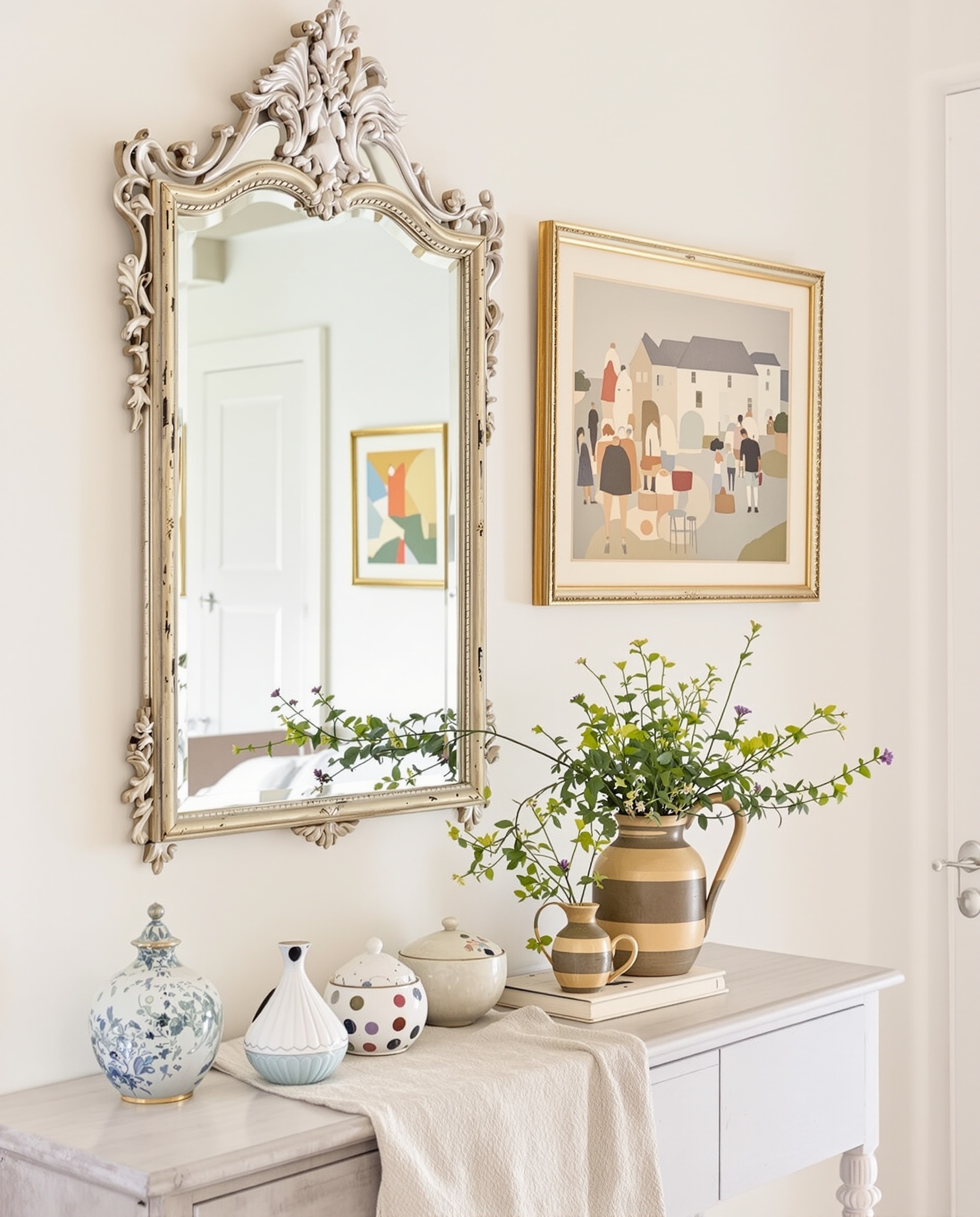 Détails décoratifs authentiques dans chambre d'hôtes