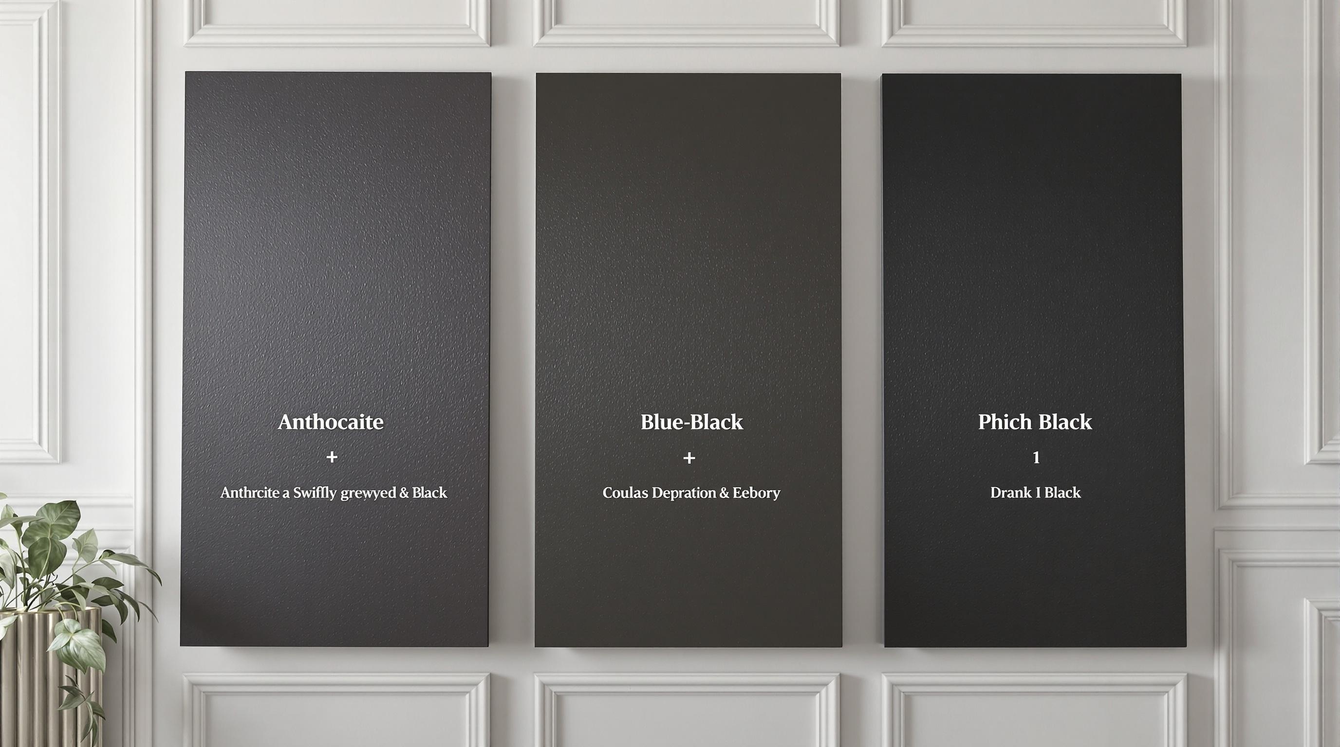 Nuances anthracite, noir bleuté et ébène sur panneaux Louisa House