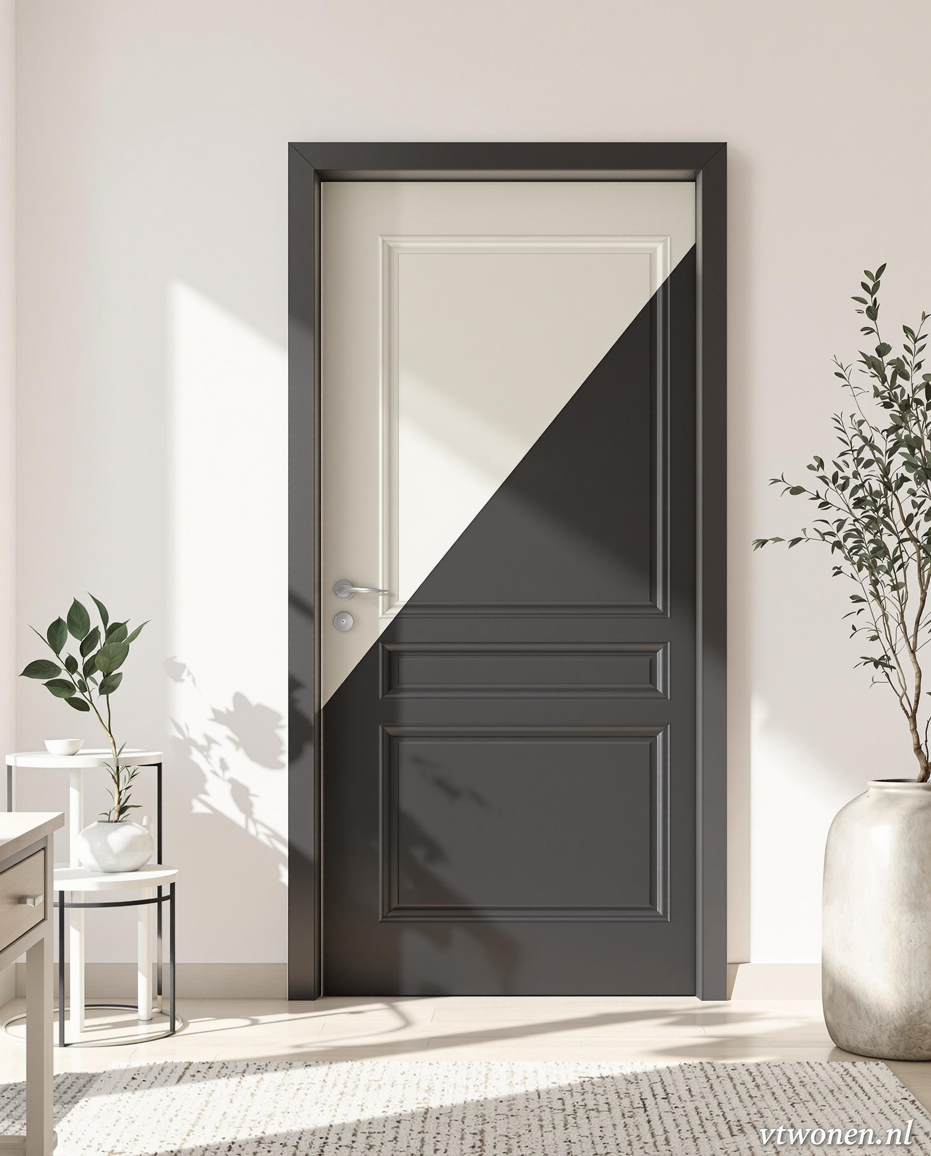 Encadrement bicolore graphique blanc cassé noir charbon vtwonen chic