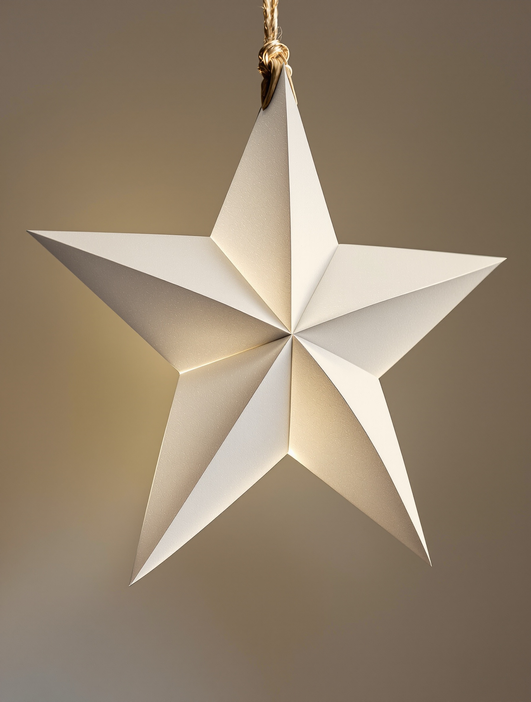 Étoile scandinave en papier artisanale suspendue dans la lumière nordique