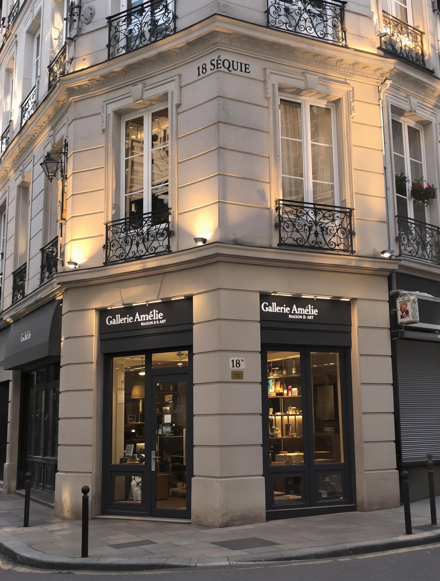 Façade de la Galerie Amélie, Maison d’Art, Paris 6ᵉ