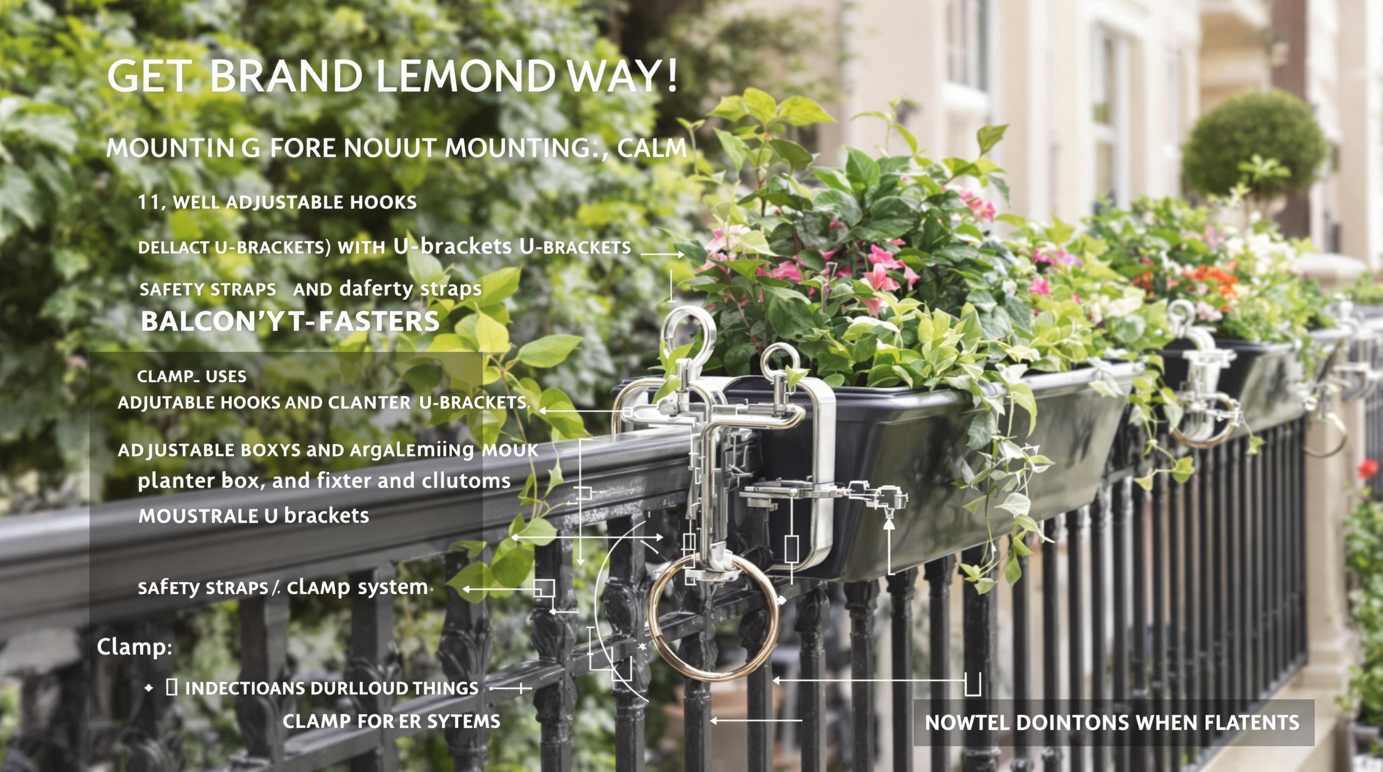 Systèmes de fixation pour jardinière : crochets, étriers, sangles et pinces pour rambarde de balcon