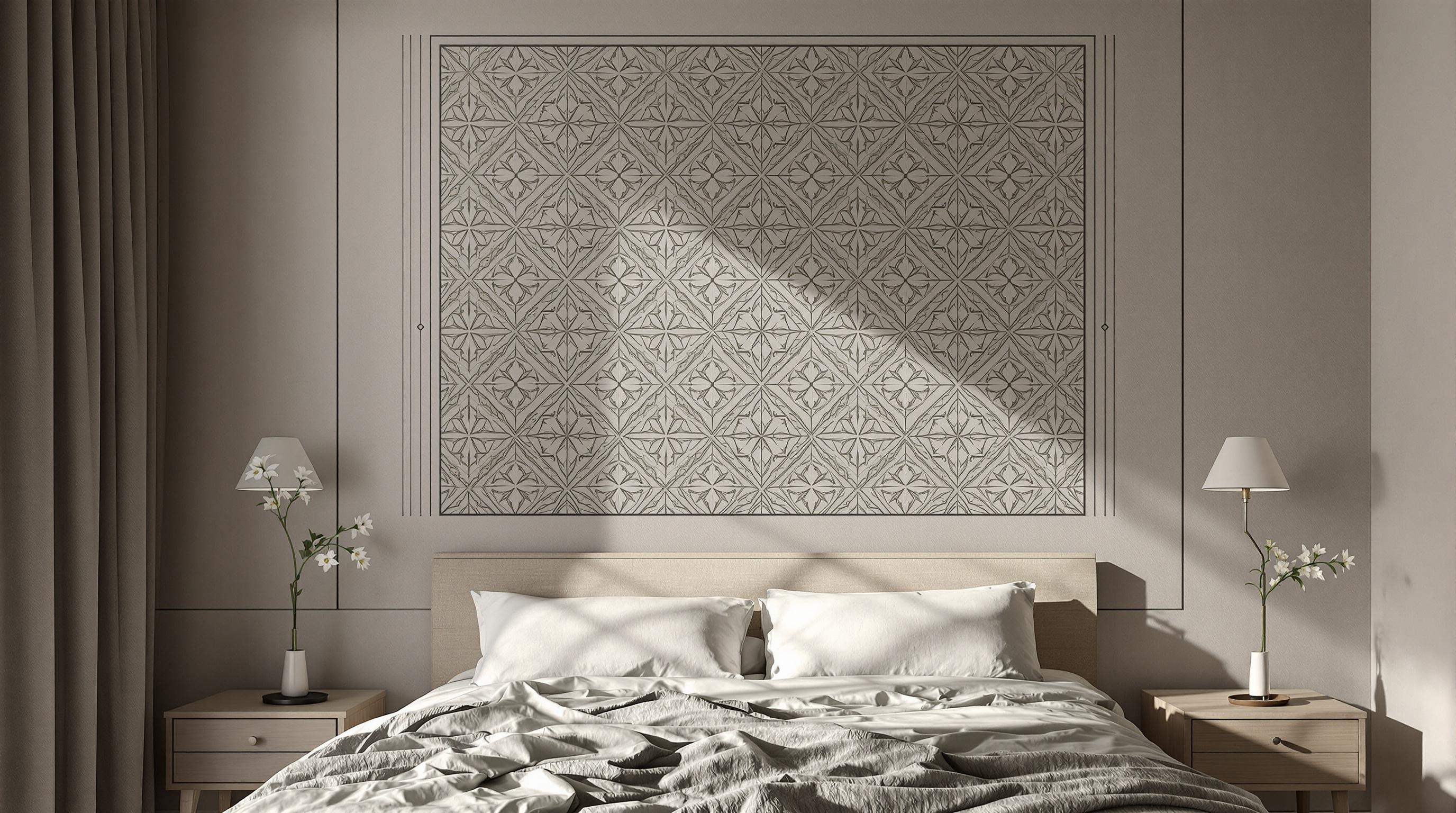 Frise murale moderne en tête de lit pour une ambiance feutrée