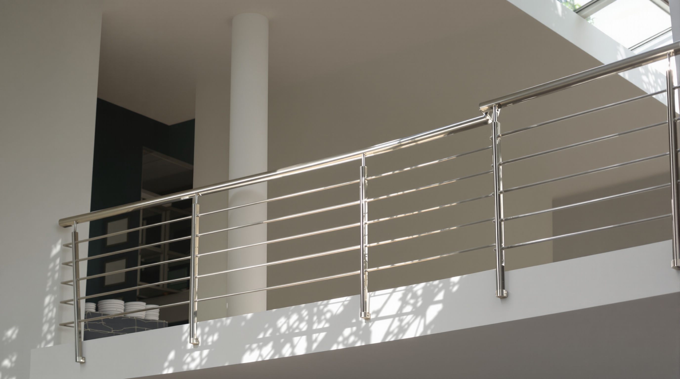 garde corps mezzanine inox barres horizontales minimaliste