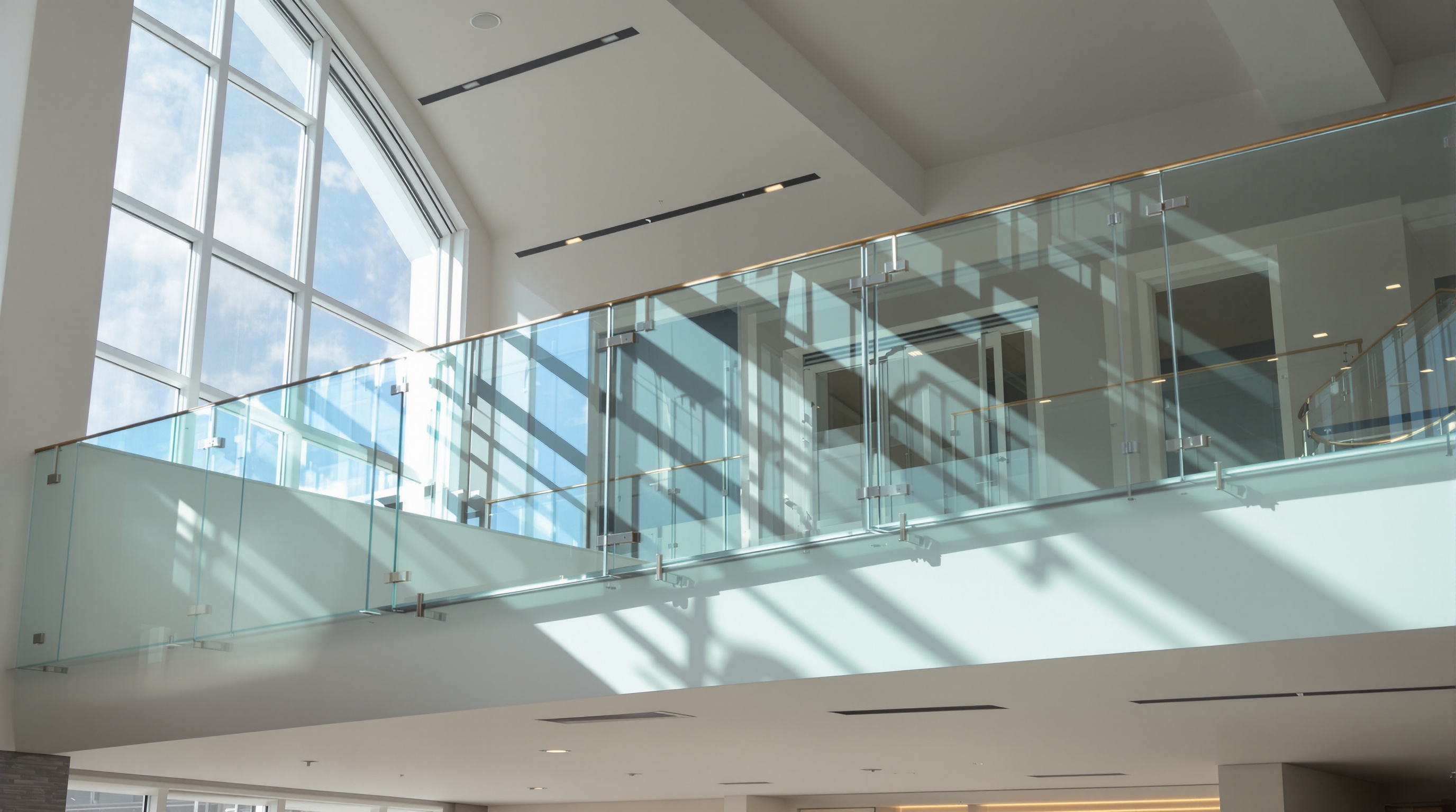 garde corps mezzanine verre feuilleté sans cadre transparence