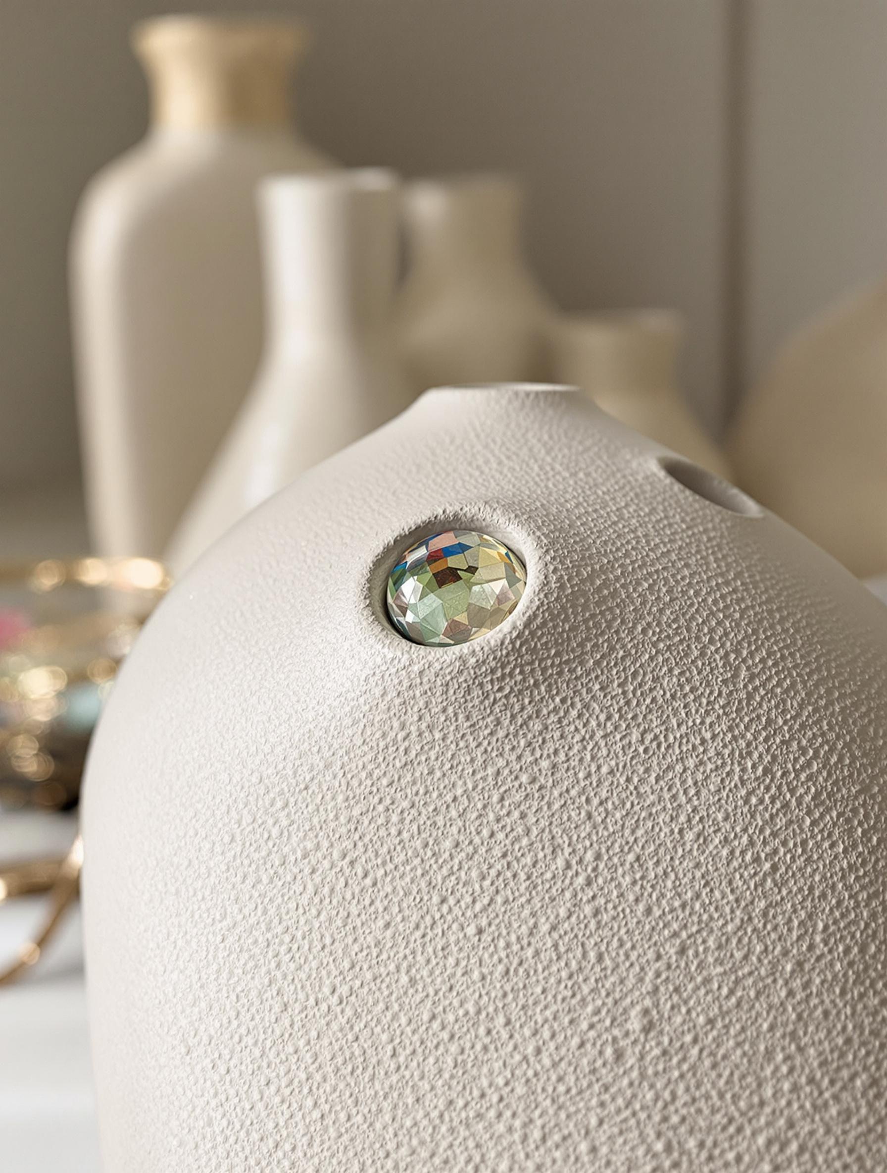 Céramique contemporaine de Guido De Zan avec cabochon incrusté