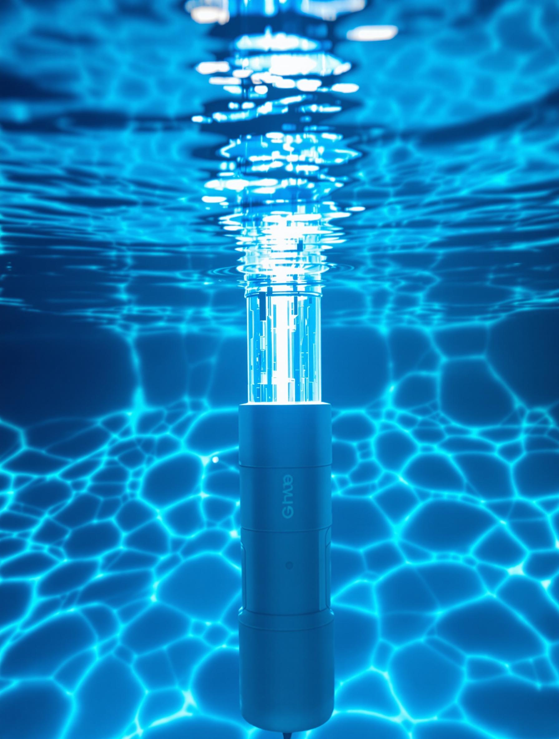 gros plan lampe UV immergée pour piscine hors sol