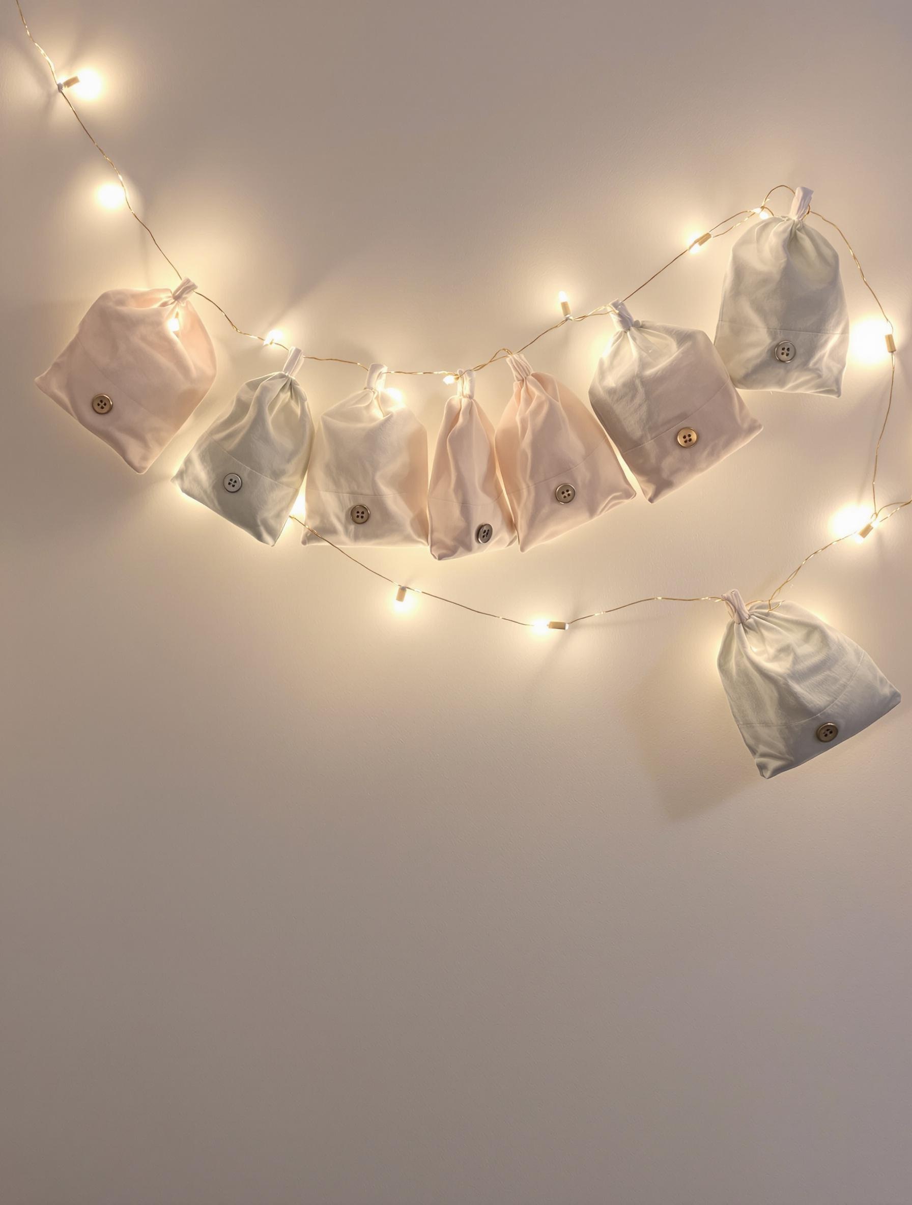 Guirlande DIY en mousseline pour calendrier de l'Avent
