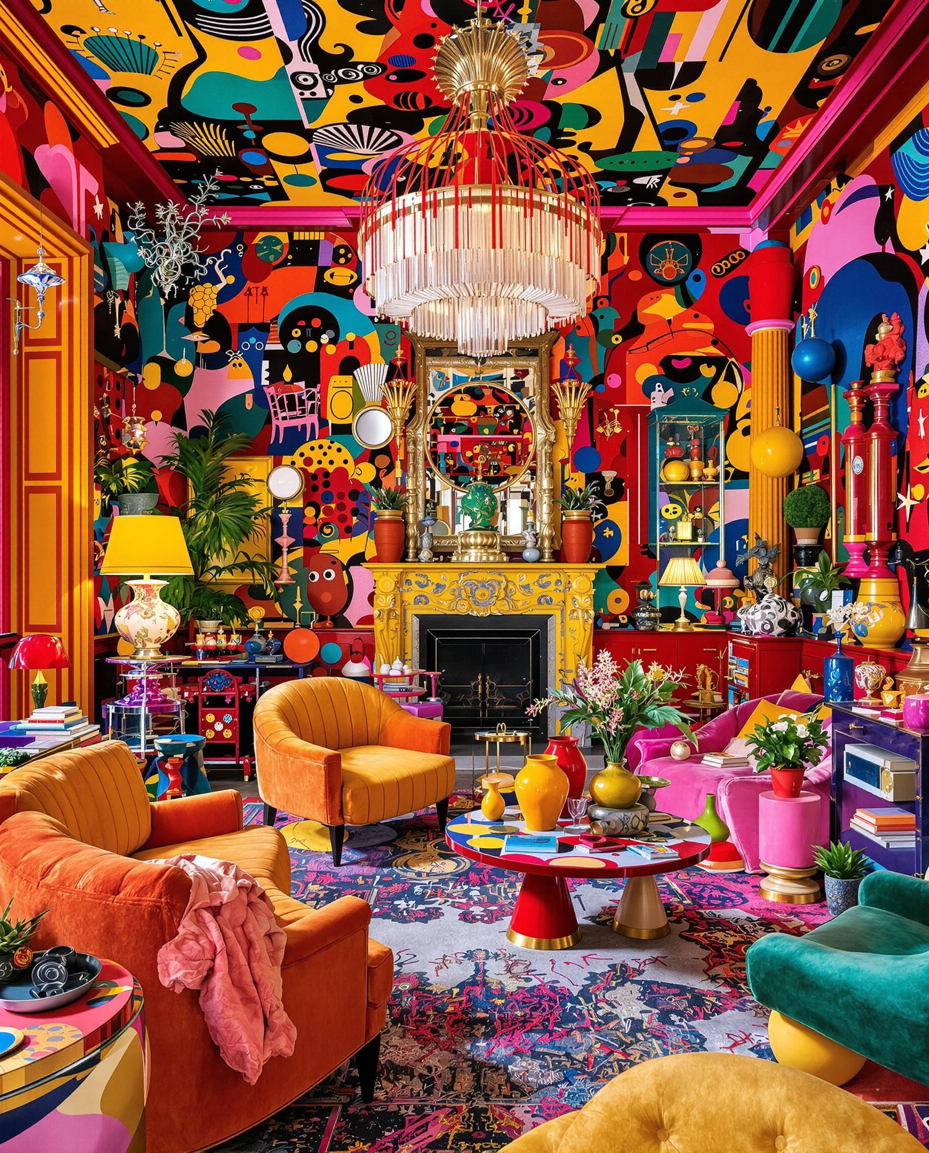 Intérieur signé Indhia Mahdavi avec une accumulation polychrome