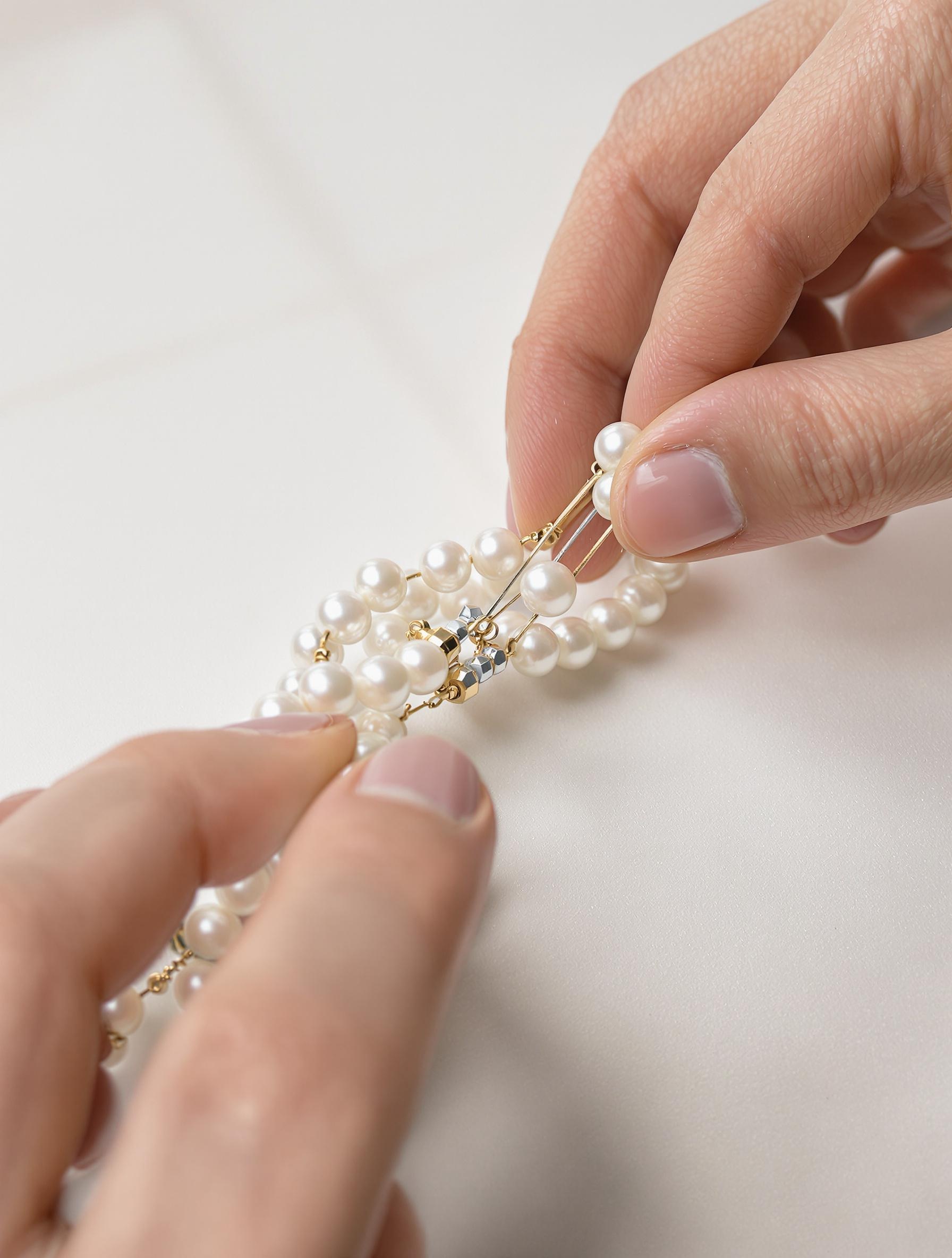 Bracelet en perles Akoya et Tahiti, style minimaliste et multi-rangs