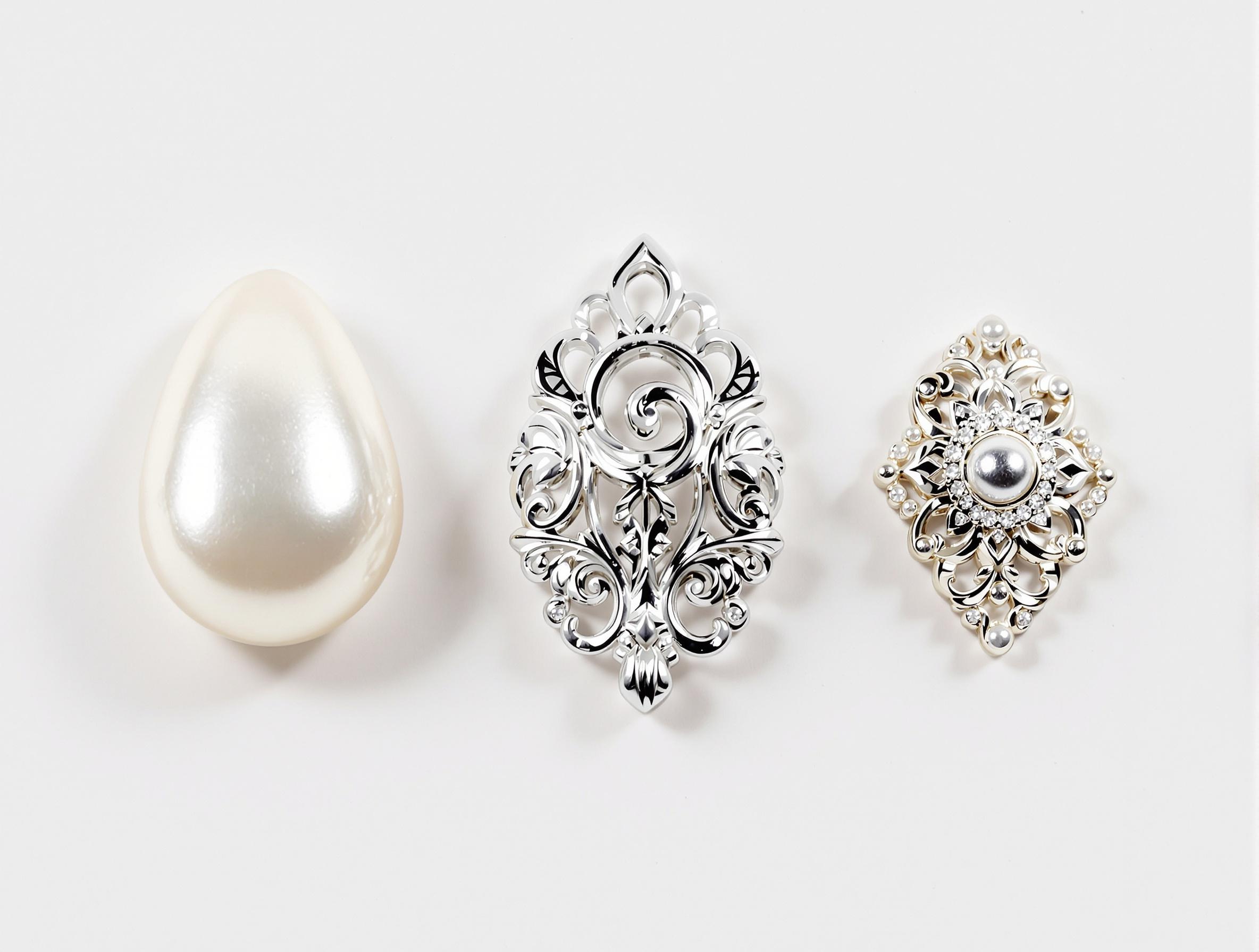 Différents types de fermoirs pour colliers de perles : poire, bayadère et souris.