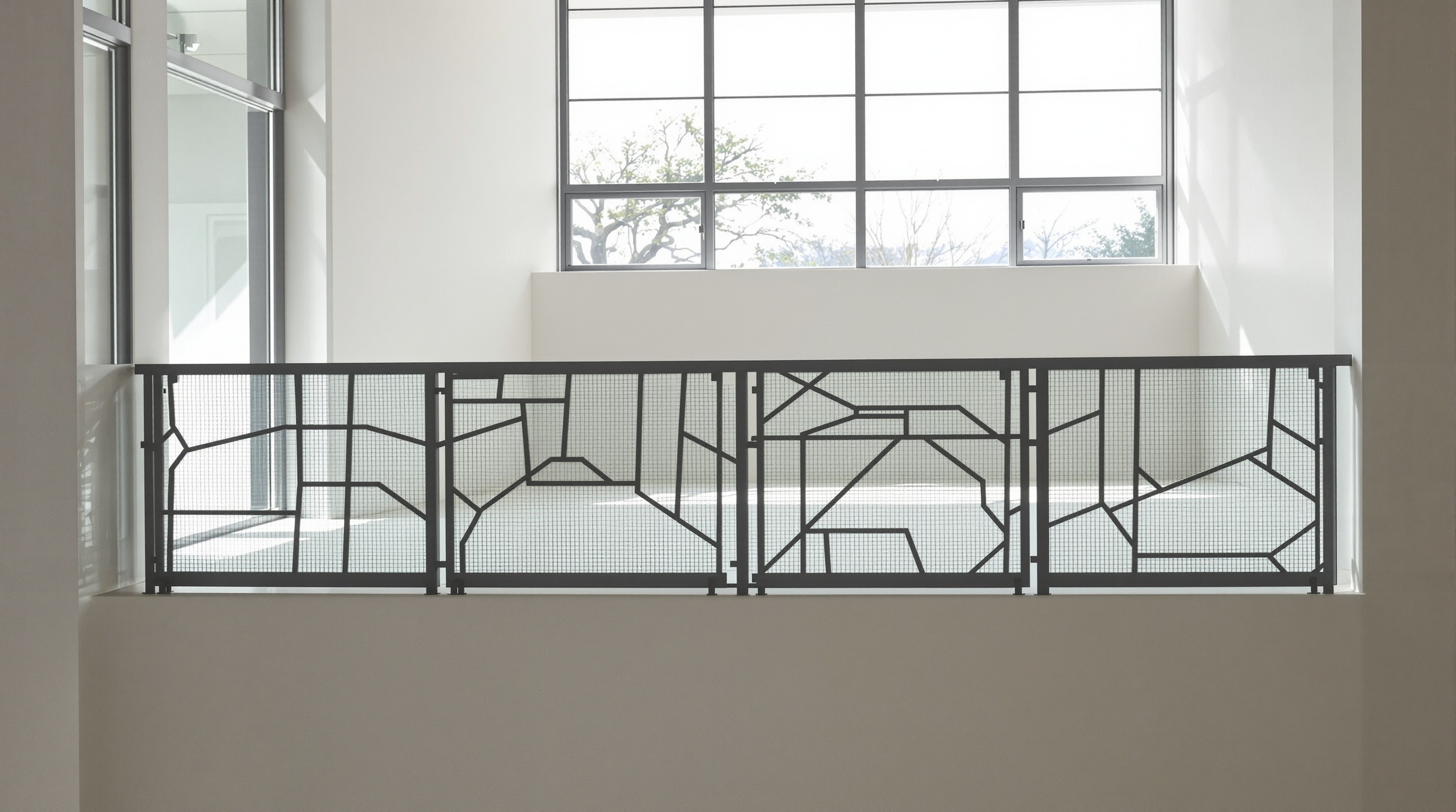 mezzanine moderne design lumière et garde-corps original