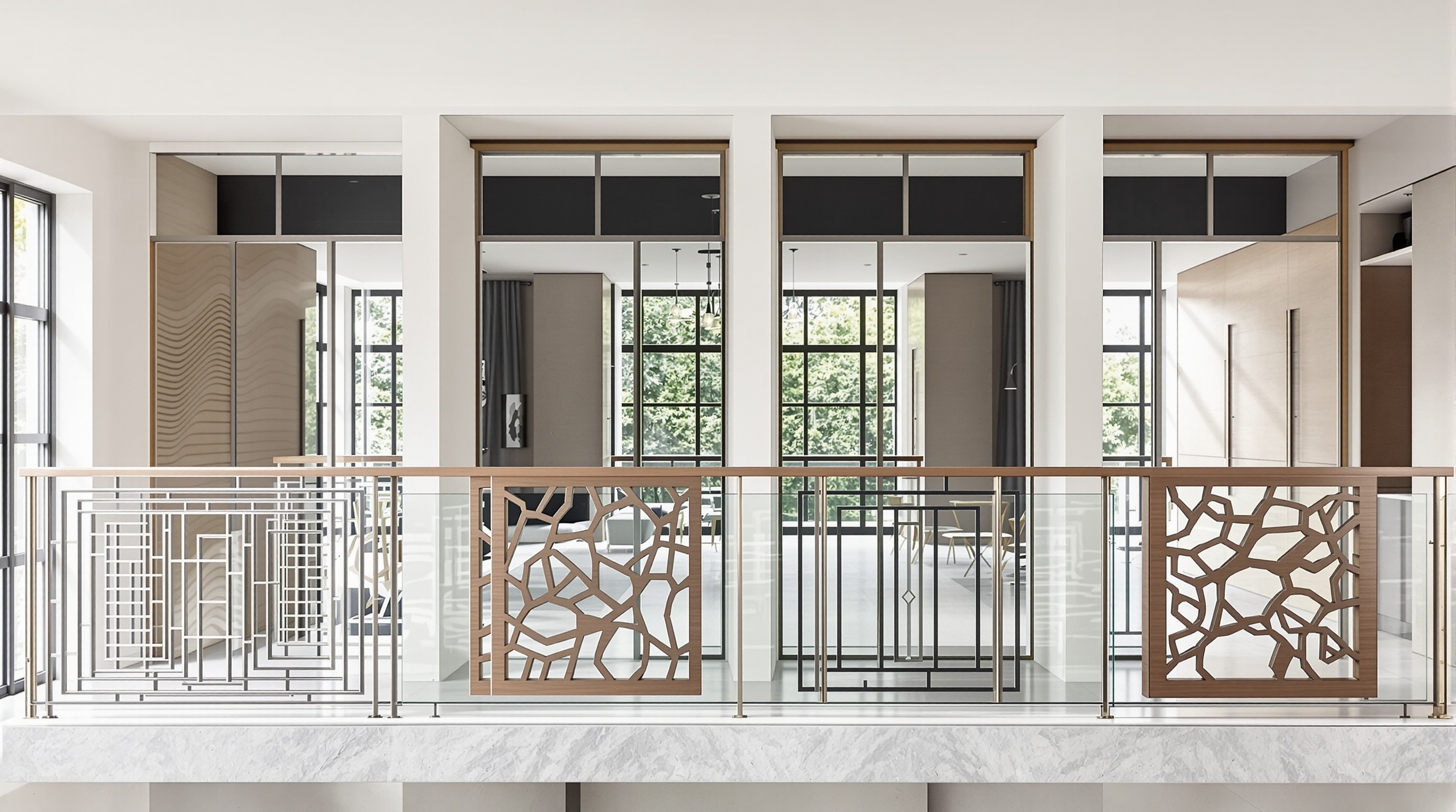 mezzanine quatre styles garde-corps graphique sculptural discret personnalisé