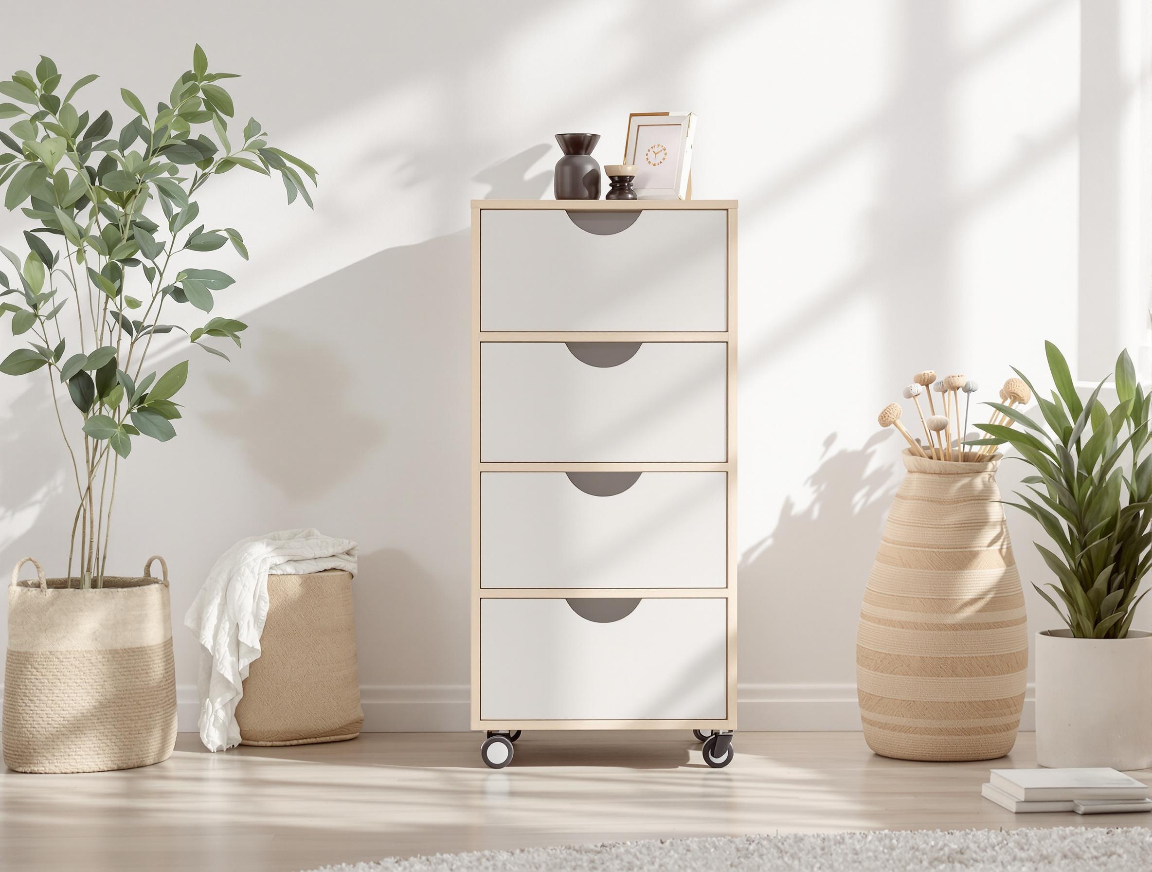 Caisson empilable à roulettes pour un design modulable