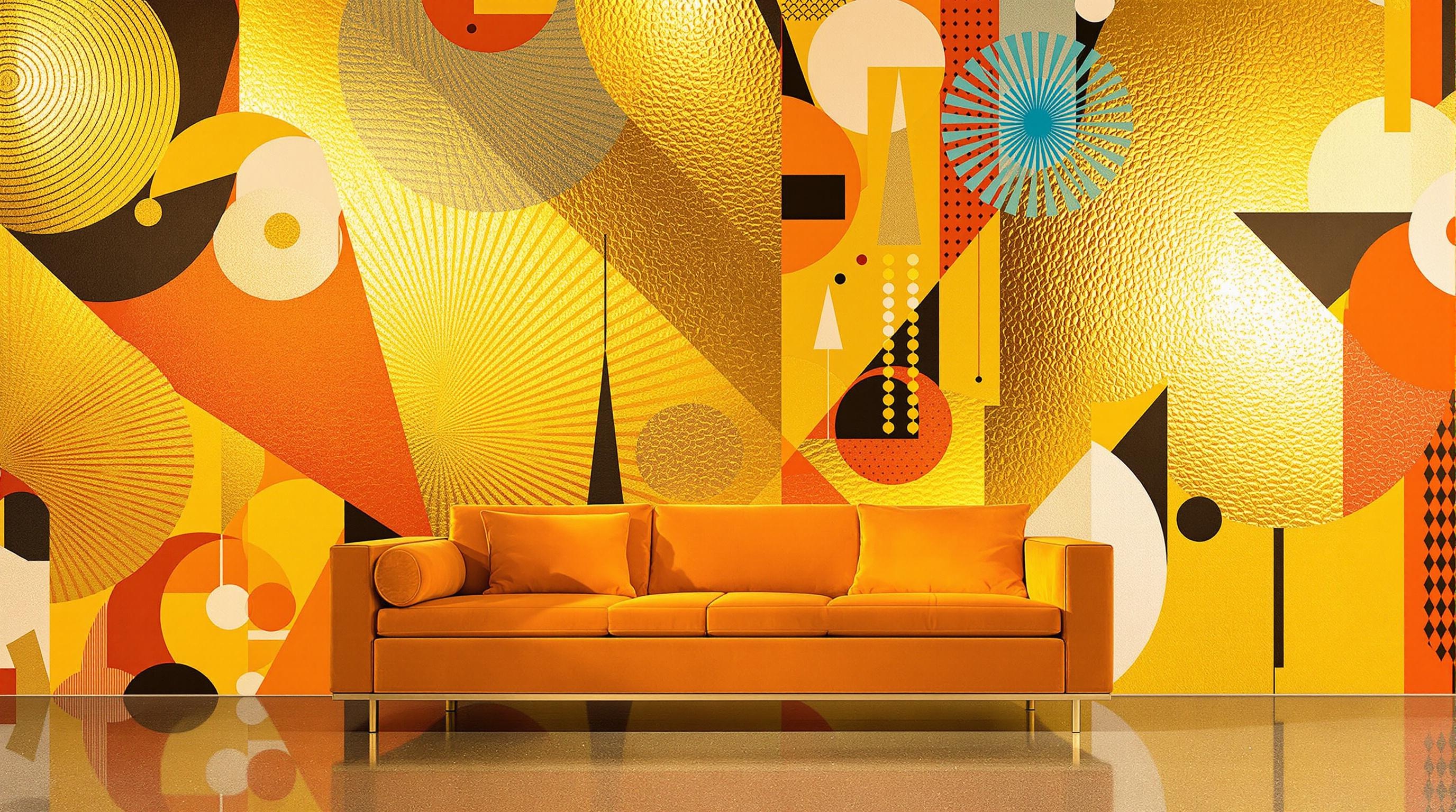 Papier peint Casadeco Milano Sixties et Casamance Faubourg des lumières, textures pop art rétro géométrique.