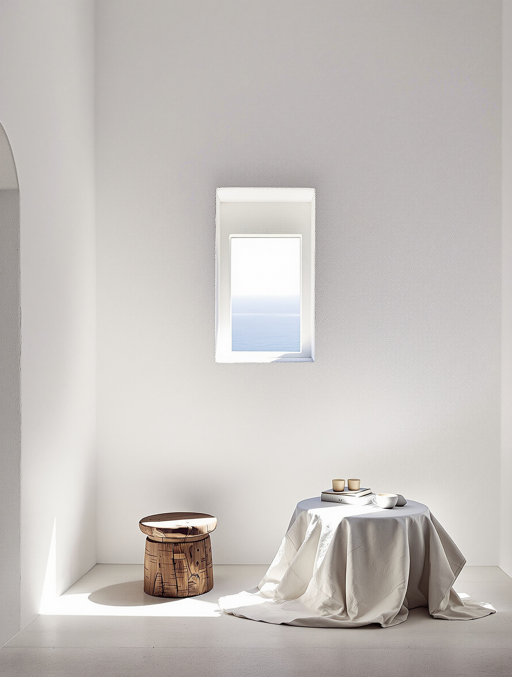 intérieur grec minimaliste luxe simplicité