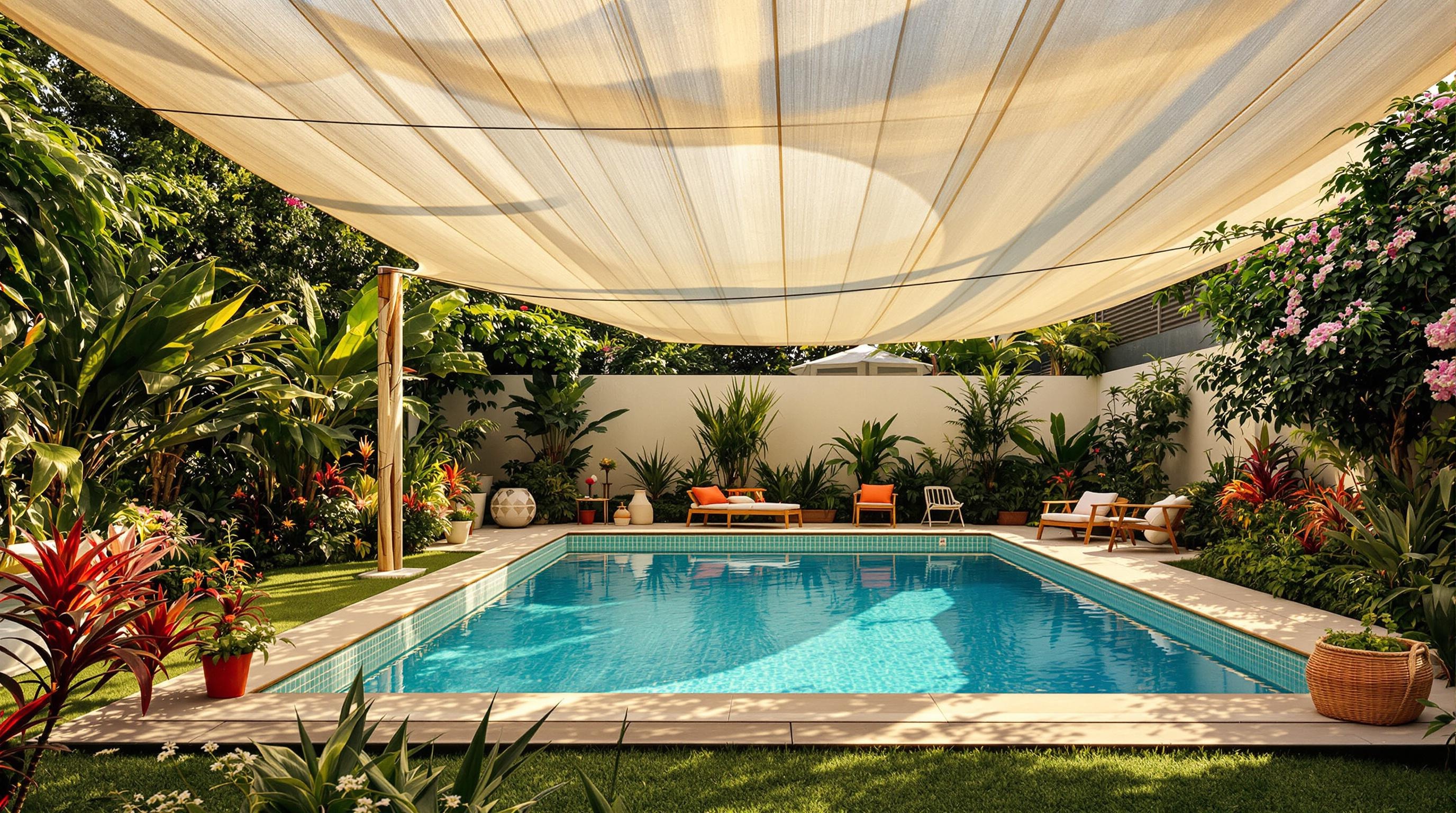 piscine hors sol créative ambiance oasis poétique végétation lumière inspirante