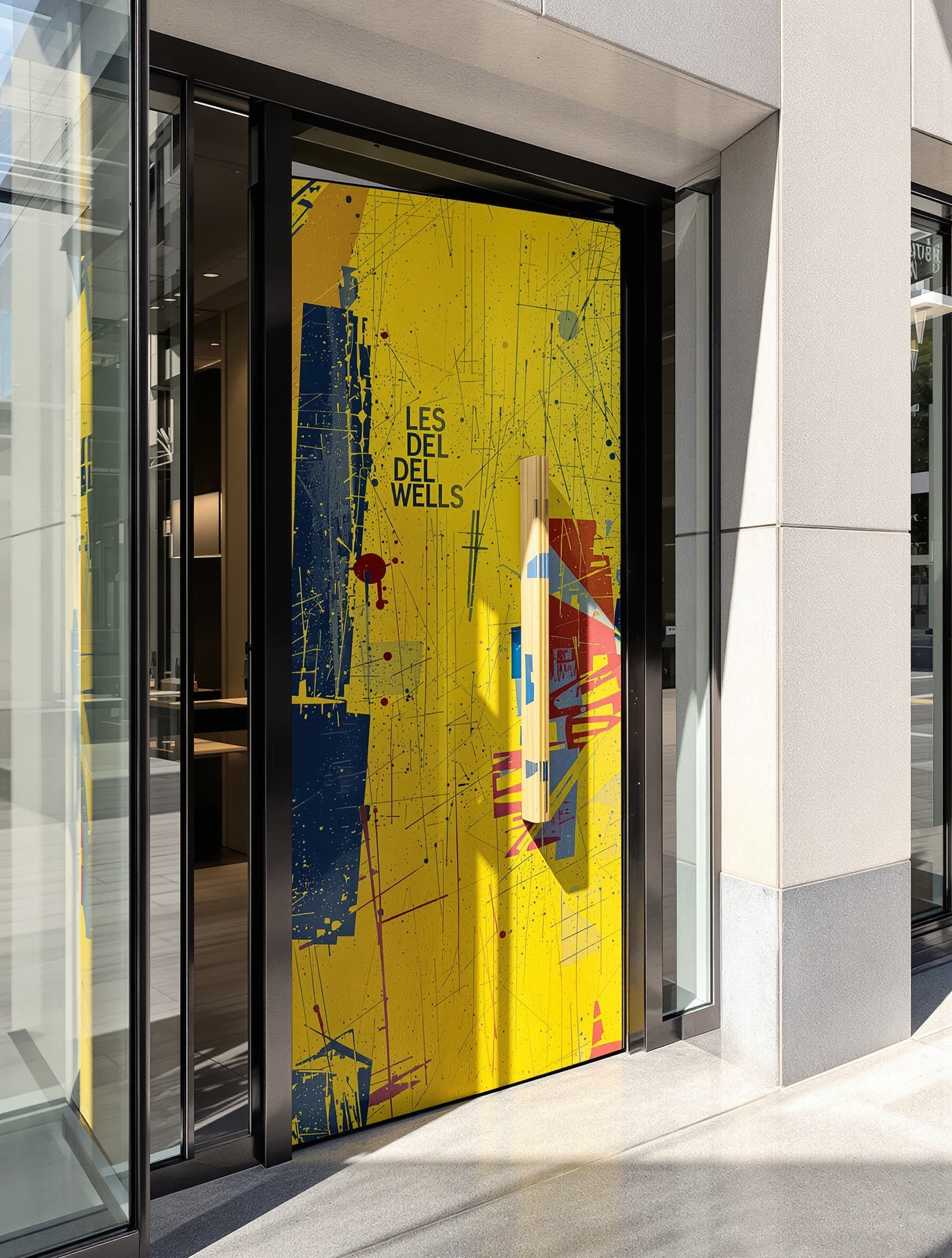 porte d'entrée contemporaine personnalisée avec poignée sculpturale audacieuse