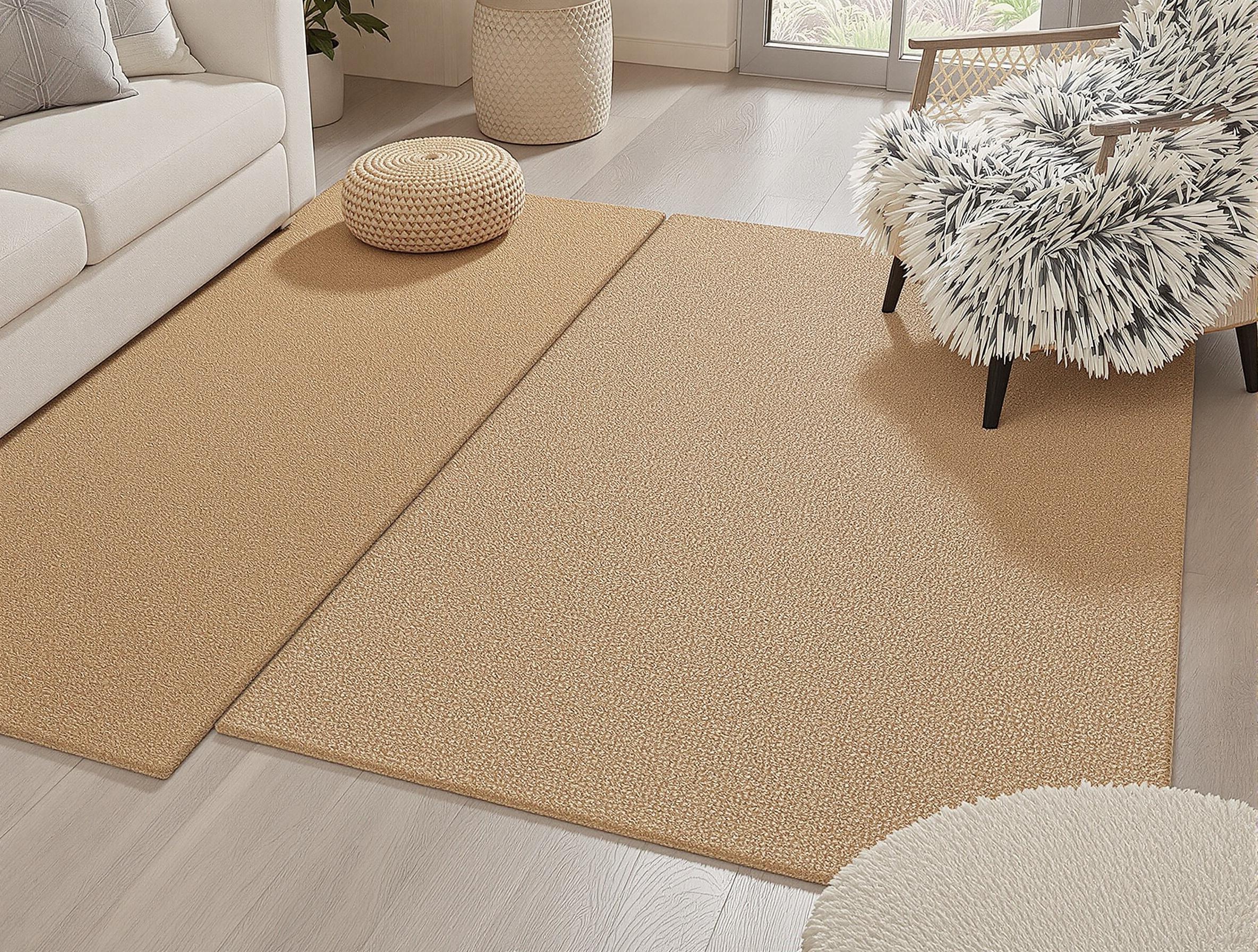 Superposition raffinée de tapis berbère laine et jute