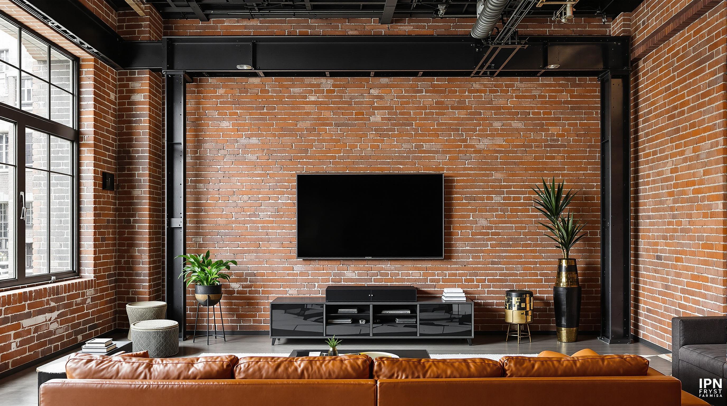 Loft new-yorkais, télé pivotante fixée sur IPN noir