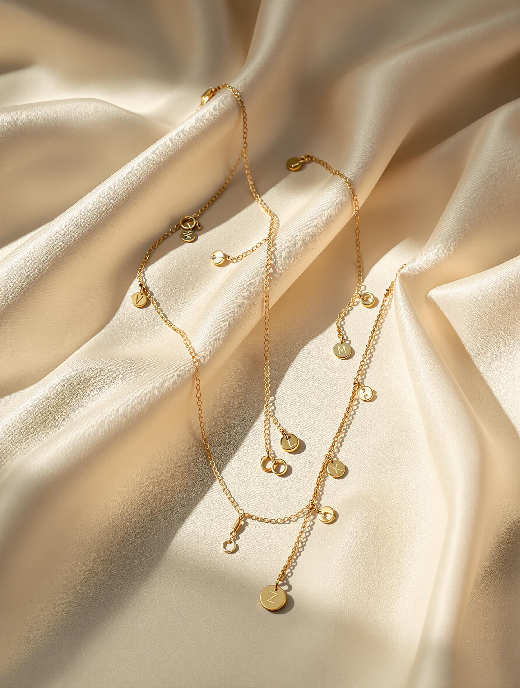 Sautoir tendance femme 2024 sur tissu raffiné