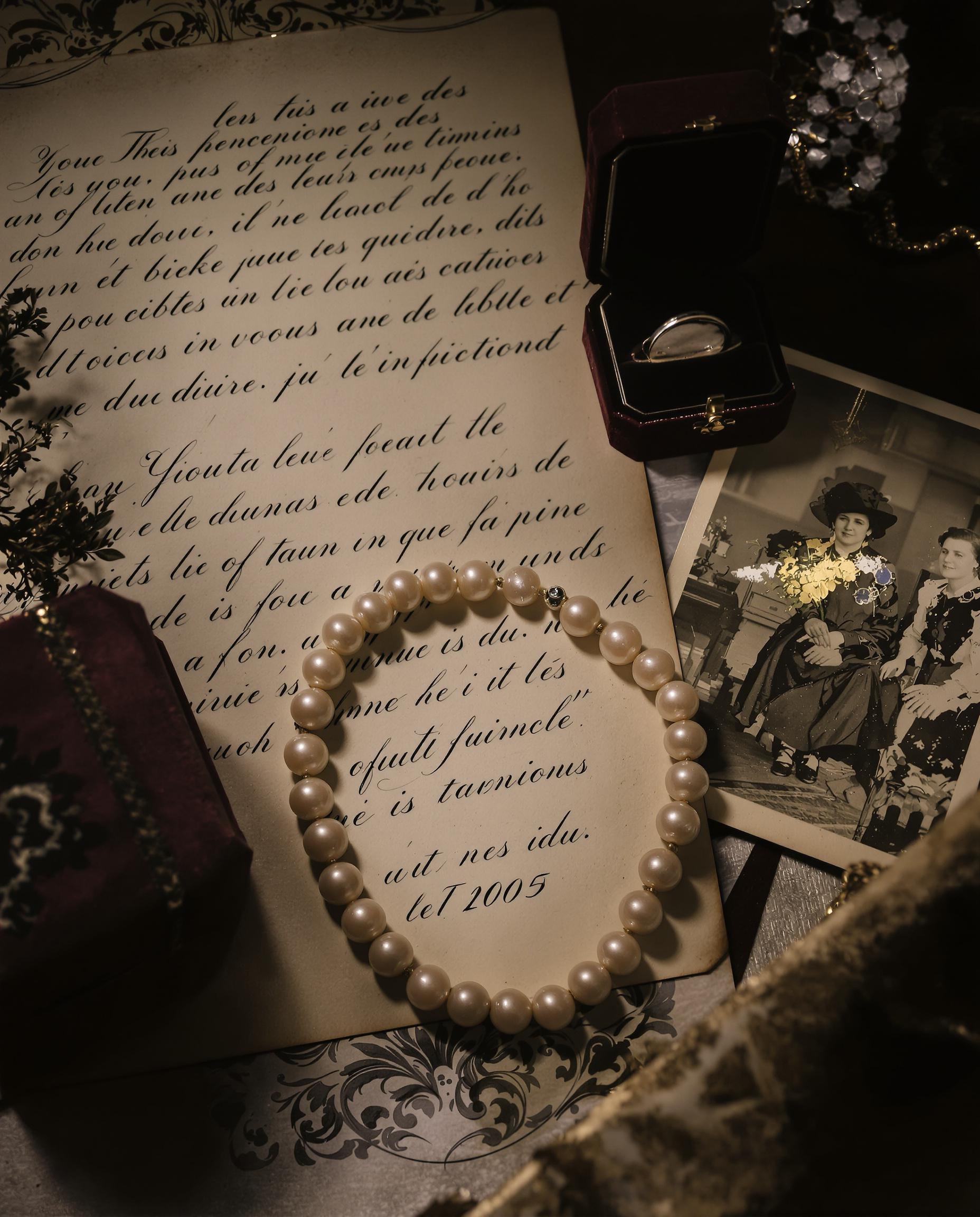Bracelet en perles de Tahiti, symbole d'héritage et de mariage vintage