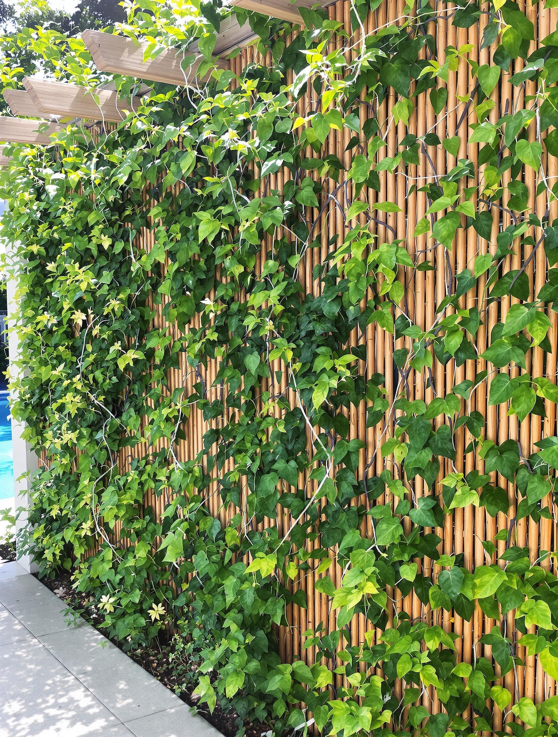 canisse bambou vegetation grimpante piscine hors sol
