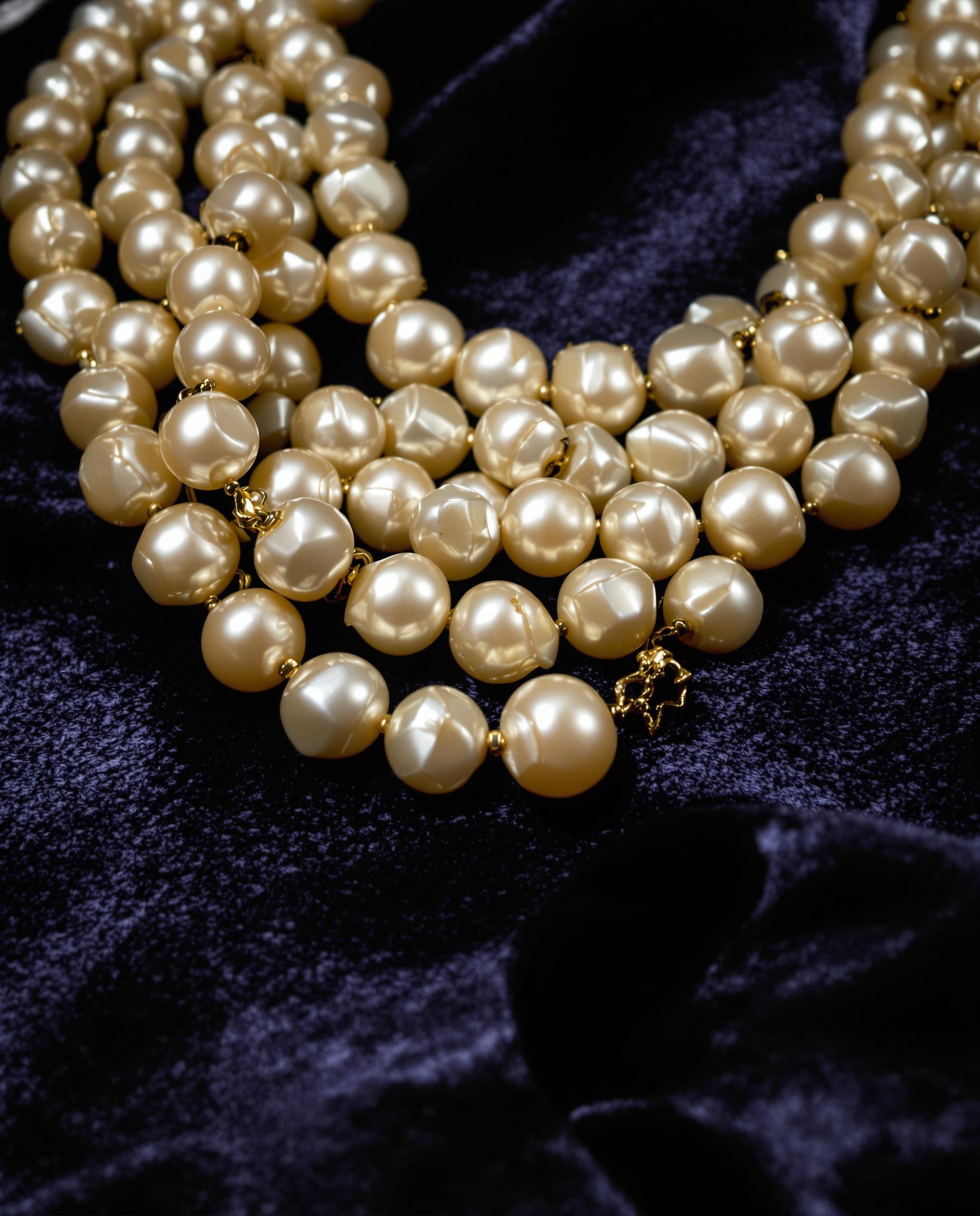 Sautoir de perles du XIXe siècle, Vatican, avec une perle manquante.